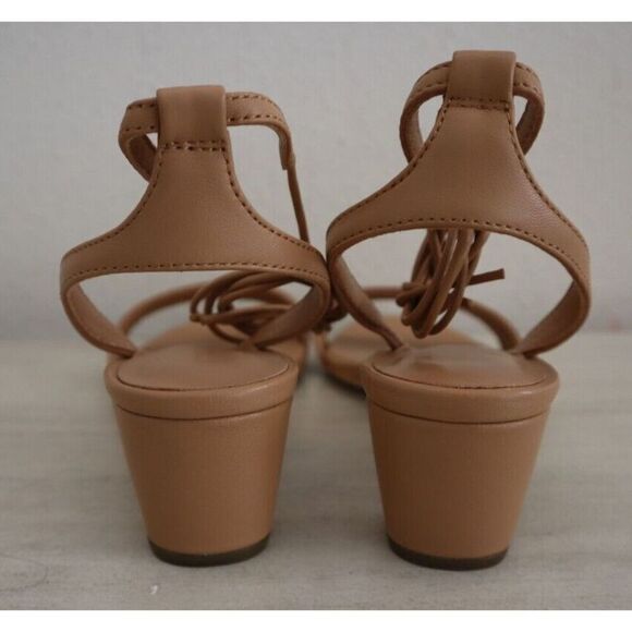 Loeffler Randal Women's Sz 6B Dune/Beige Jackie Mid-Heel Ankle Wrap Sandals - Picture 5 of 16